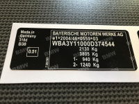  BMW VIN label, ID label, VIN LABEL poduction, production plate.JPG